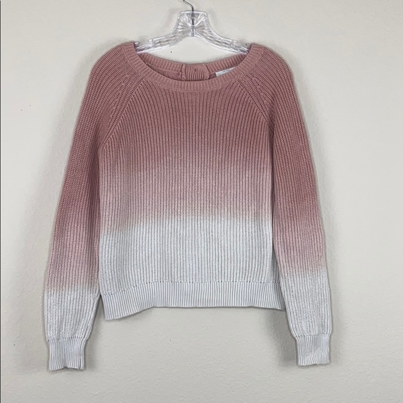 Lucky Brand Pink Ombré Back Botton Sweater - Picture 2 of 4